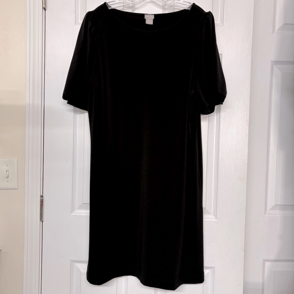 Chico's Short Sleeve Little Black Dress Sz XL